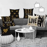 black love decorative cushion covers letter throw pillow case linen home decor living room pillowcases 45 45 housse de coussin