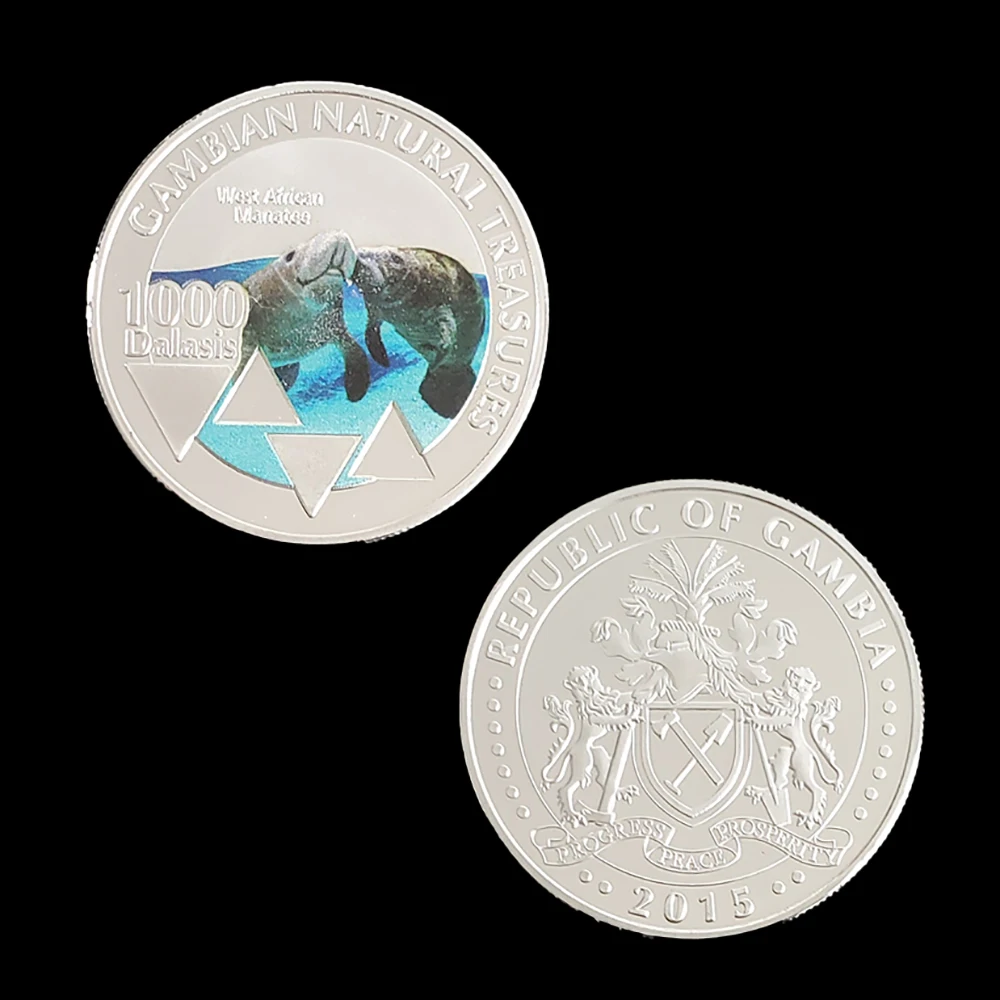 

Silver Plated Gambian Natural Treasures West African Manaree Commemorative Coins Collectibles For Collection Gifts Business Gift