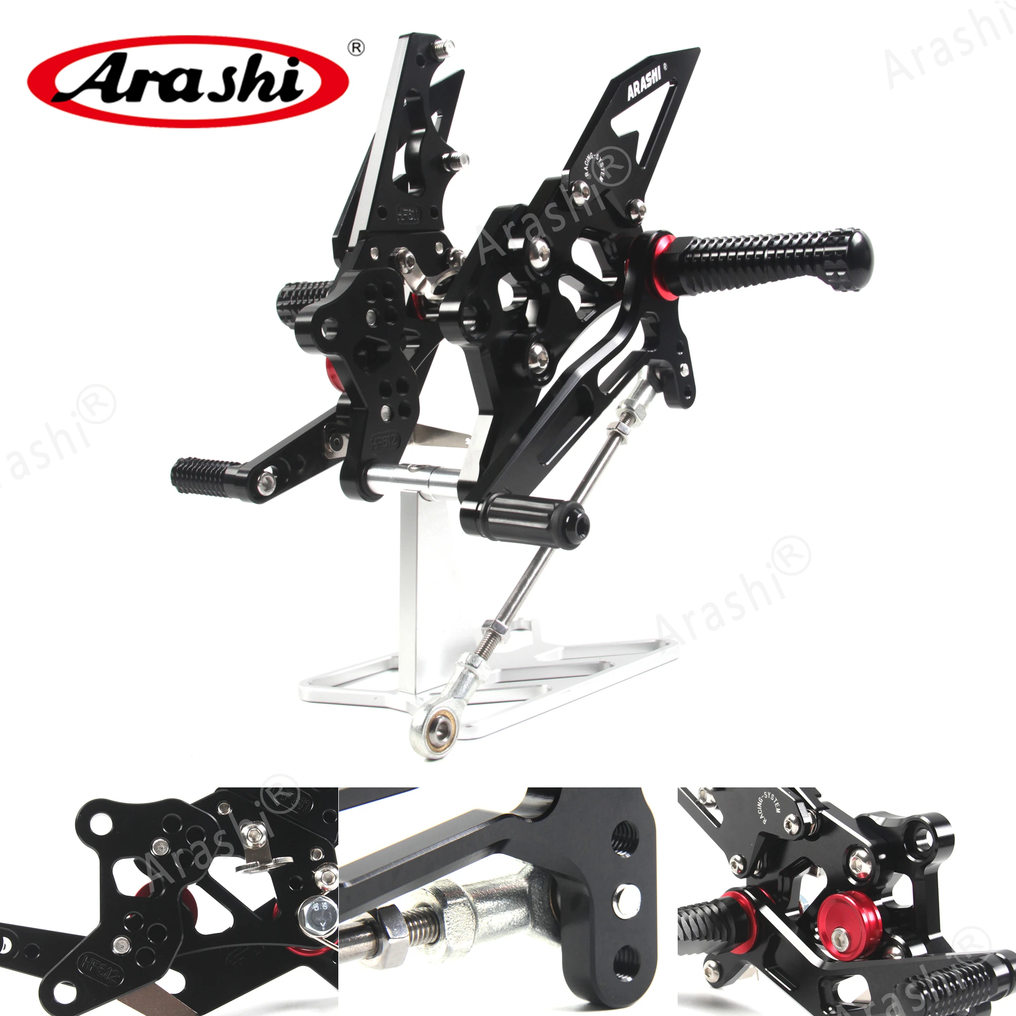 

Arashi Rider CNC Adjustable Footrest For YAMAHA R3 R25 YZF-R25 2015 - 2021 Foot Pegs Rear Sets 2019 2020 Rearsets Aluminum