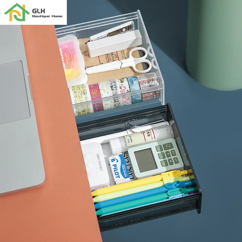 Самоклеящийся поднос для карандашей под столом ящик-органайзер Настольный ящик