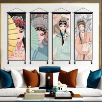beijing opera canvas paintings chinese style wall art posters scroll painting hanging tapestry vintage room decor aesthetic
