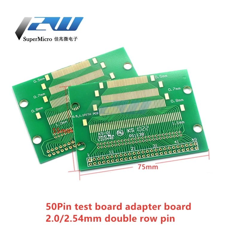 

5pcs/lot 50Pin Test Plate Turn 2.0mm 2.54mm 2 Row Needle LCM TFT LCD pcb Test Plate Adapter Plate