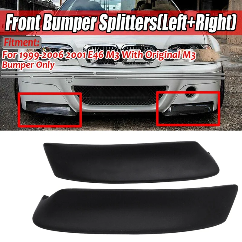 Черный левый и правый автомобильный передний бампер в стиле CSL разветвители