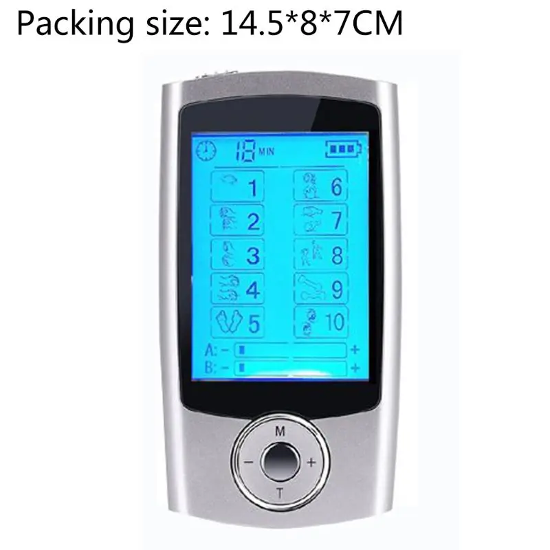

Electric Tens Unit 10 Modes Digital Therapy Machine Electrode Pads Wire Body Massager Muscle Pain Relief Pulse Massage Apparatus
