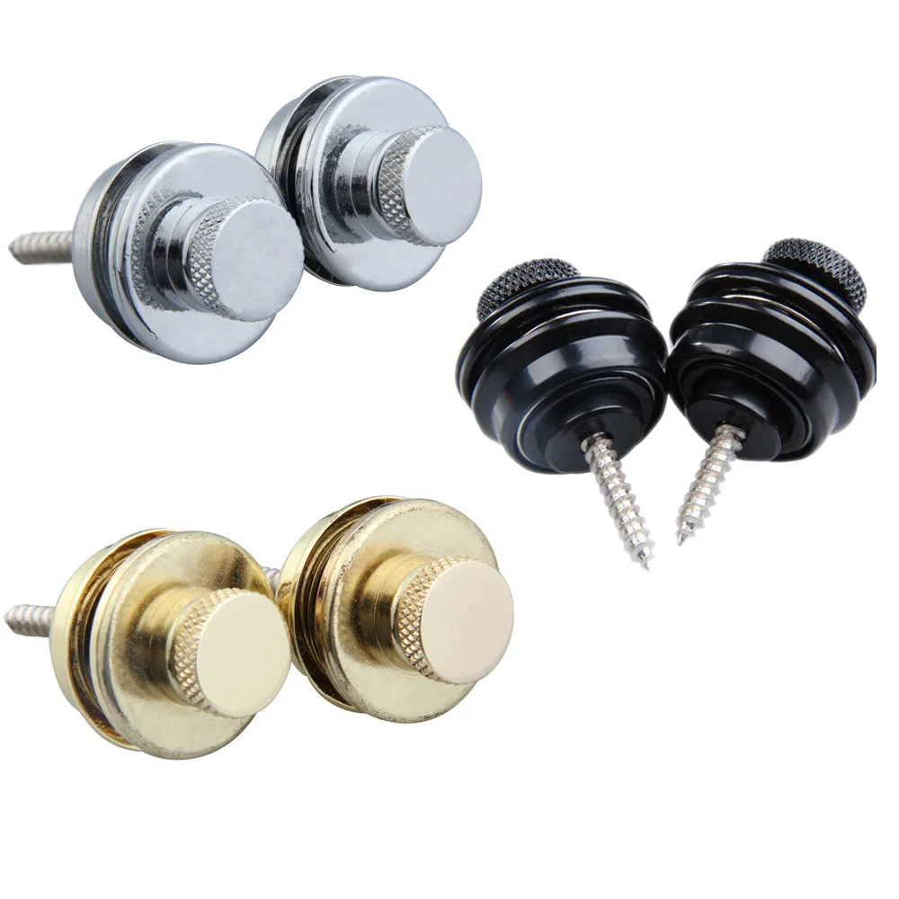 

2Pcs Guitar Strap Lock Button Electric Guitar Bass Safety Straplock Strap Locks Flat Head 3 Colors Musical Instrument Accessory