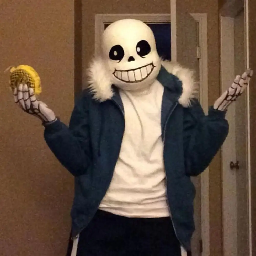 Толстовки для косплея Sans Undertale латексная маска свежая куртка со скелетом без