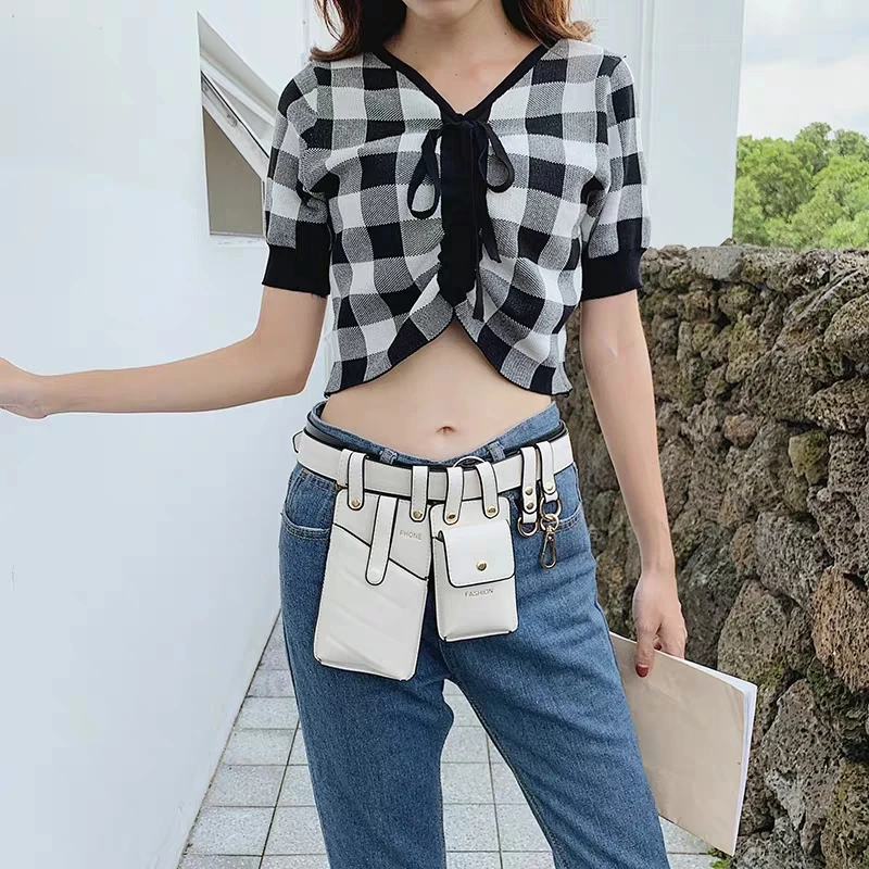 Модная женская поясная сумка Кожаная дорожные нагрудные сумки для девочек