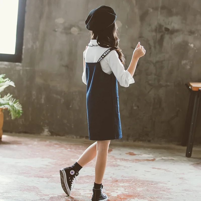 

Charming Spring Autumn Children Clothes Baby Girls Blouse + Dress Kids Teenagers Tracksuit Sport Suits Outwear High Quality