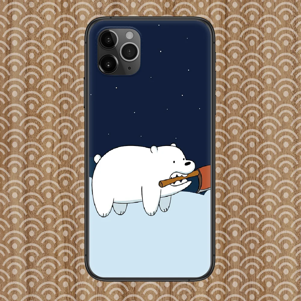 

Bare Ice Panda Bears Cute Cartoon Phone Case Cover Hull For iphone 5 5s se 2 6 6s 7 8 12 mini plus X XS XR 11 PRO MAX black art
