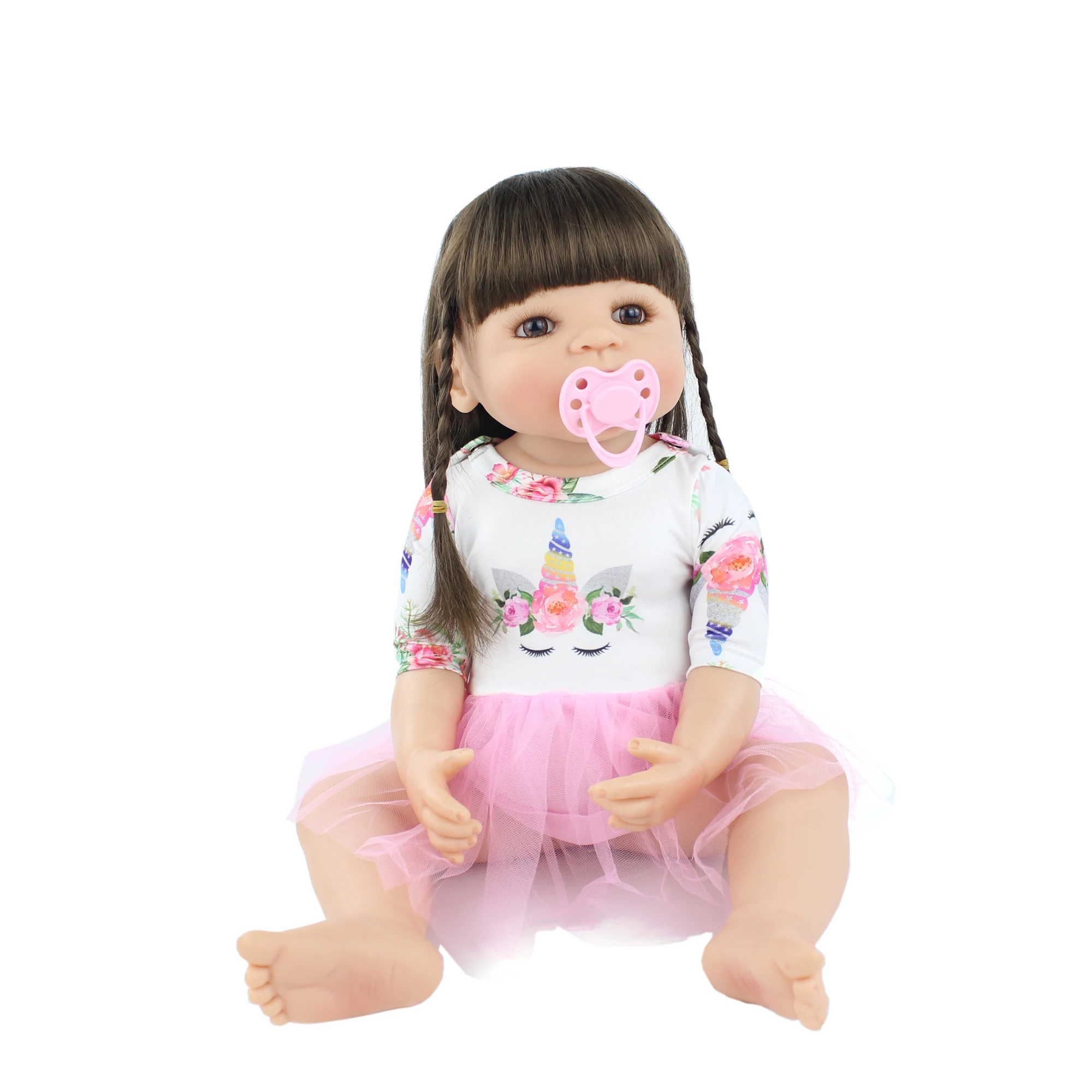 55 см полный Силиконовый Reborn Baby Doll игрушка для девочки новорожденная принцесса