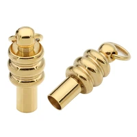 2pcslot gold color stainless steel screw clasps with 3mm hole fit bracelet end clasps connector for diy jewelry making