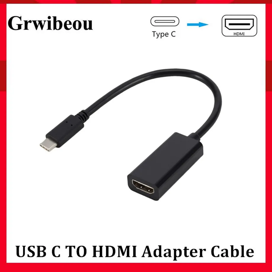 Grwibeou adattatore da USB C a HDMI cavo 4K 30Hz tipo C HDMI per MacBook Samsung Galaxy S10 Huawei Mate P20 Pro USB-C adattatore HDMI
