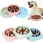 Кормушка для домашних животных от дросселя, полезная пластиковая тарелка для замедления еды, для кошек и собак, миска для щенков, защита от ожирения, здоровое питание