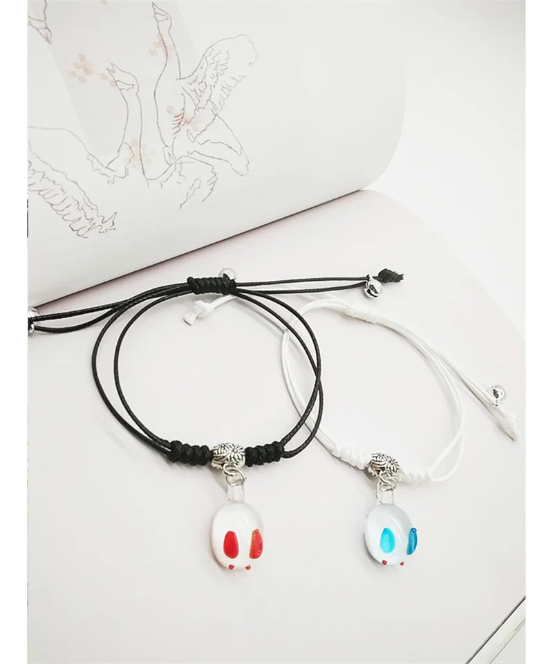Anime Mo Dao Zu Shi Grandmaster of Demonic Cultivation Lan Wangji Wei Wuxian Rabbit Bracelet Tian Guan Ci Fu Jewelry Couple Gift