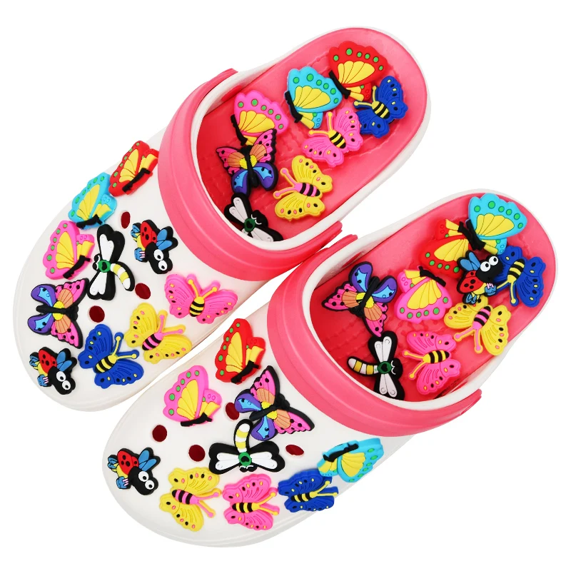 

Shoe Accessories Bag Apparel Insect Shoe Buckles Accessories Charm Beautiful Butterfly Dragonfly Bee Garden Croc Decorations