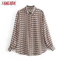 tangada women retro oversized chain print blouse long sleeve chic female elegant shirt blusas femininas 3a104