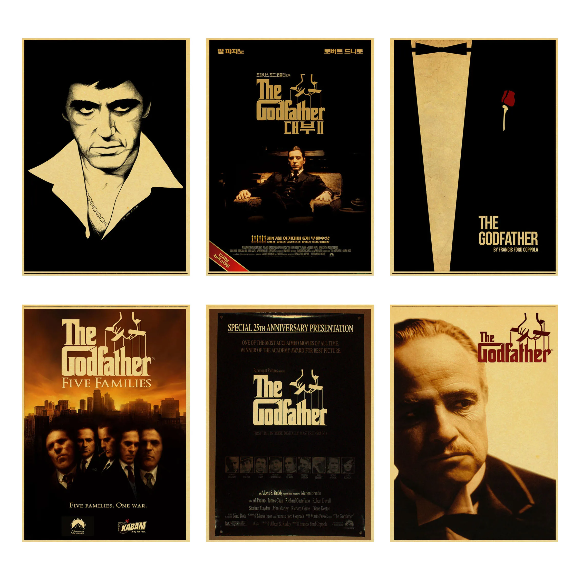 Классический постер для крестного отца винтажный из крафт-бумаги домашний