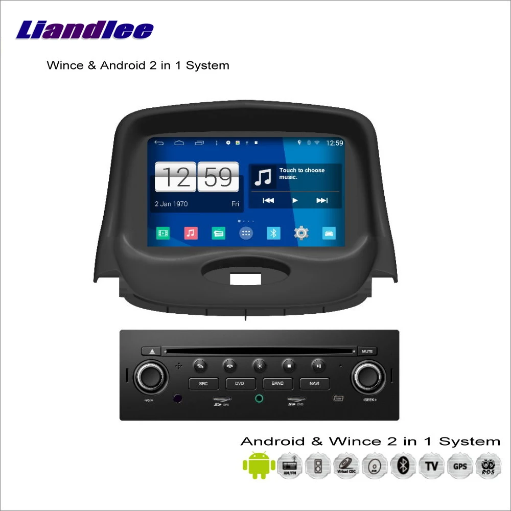 Автомобильная Мультимедийная стереосистема Liandlee Android для Peugeot 206 2004 ~ 2009 радио CD DVD