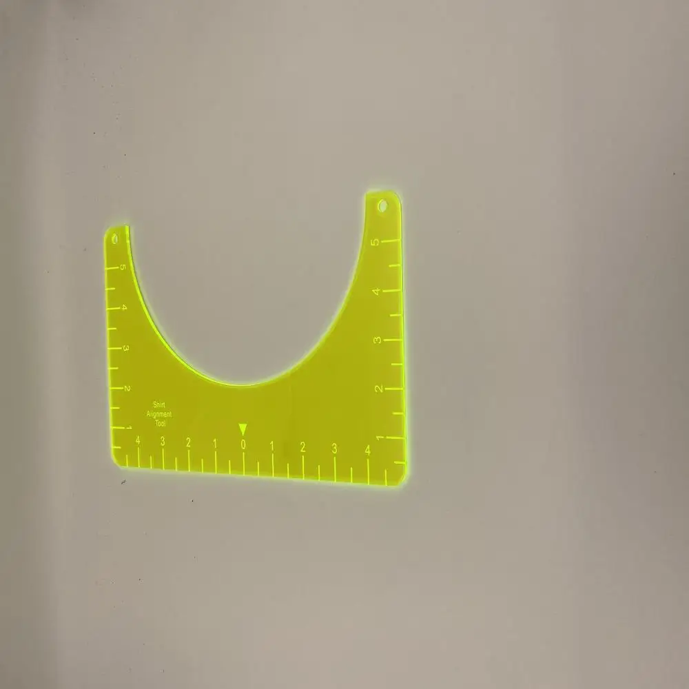

Fluorescent T-Shirt Ruler Guide Vinyl T-Shirt Sublimation Designs Alignment Ruler Drawing Template Craft Tool Sewing Accessories