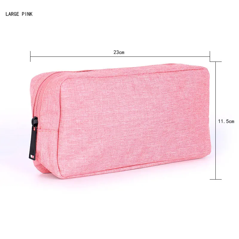 Large pink Дорожный Чехол-органайзер для хранения наушников, сумка для хранения, цифровая портативная сумка на молнии, аксессуары, зарядное устройство, кабель для передачи данных, USB сумка, TAOSCIL - Цвет: Large pink