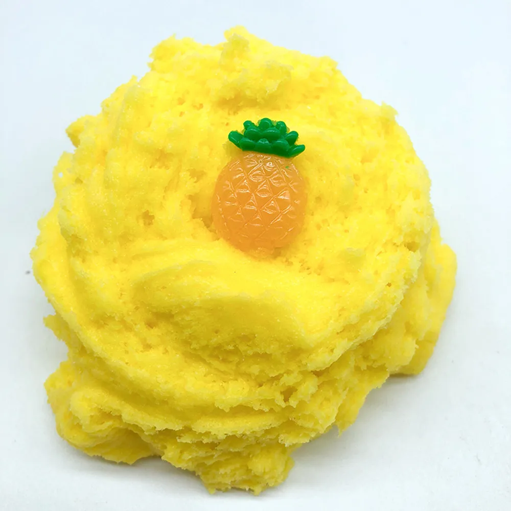 Ананас ошламованная смесь алеврита и глины пушистый Floam Slime игрушка для снятия стресса Ananas Ароматические игрушки слизь в подарок слизь в грязи шпатлевка Diy игрушка антистресс