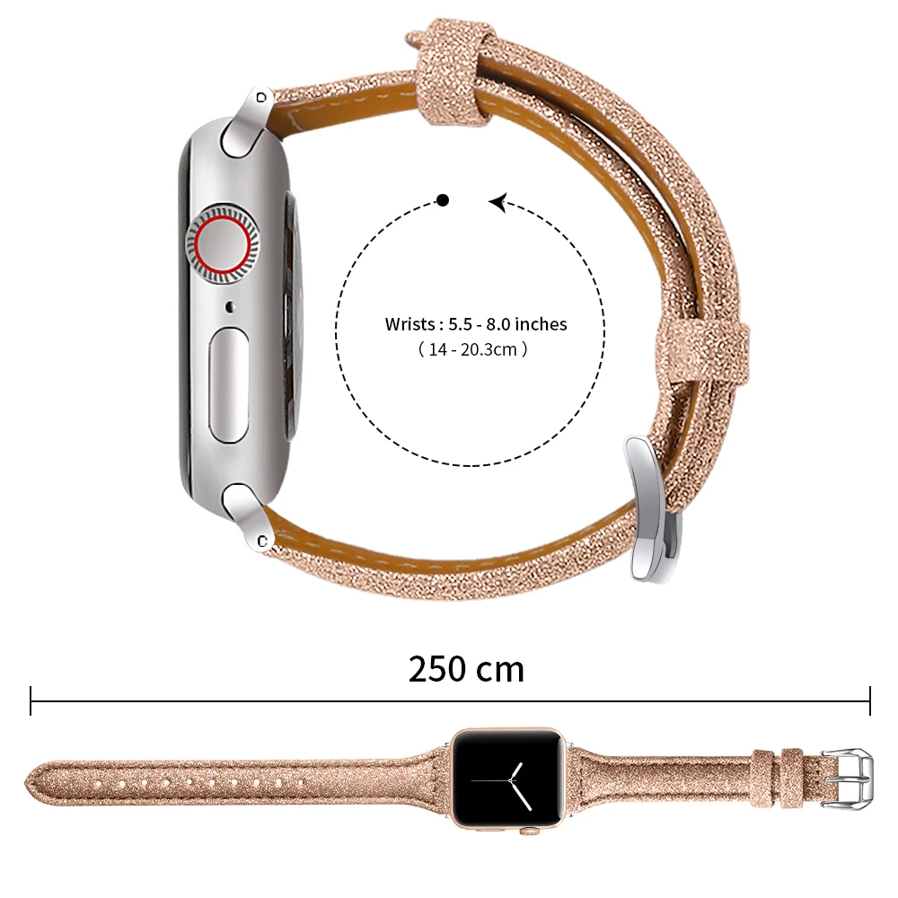 Ремешок Joyozy из натуральной кожи для Apple Watch 38 мм/40 мм/42 мм/44 мм кожаный ремешок iwatch серии для Apple Watch 5/4/3/2/1 - Цвет ремешка: style 1 Rose Gold