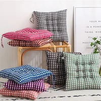1pc cotton seat cushions solid plaid pillows for home decor chair square sofa cushions decorative backrest pillow 40x40cm