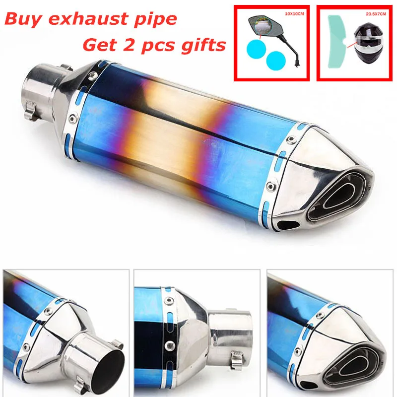 

51mm Motorcycle Air Intake 470mm Muffler Tube Stainless Steel Escape Moto Bike For Ducati 696 Tmax 530 Crf 230 Vespa Nc750x