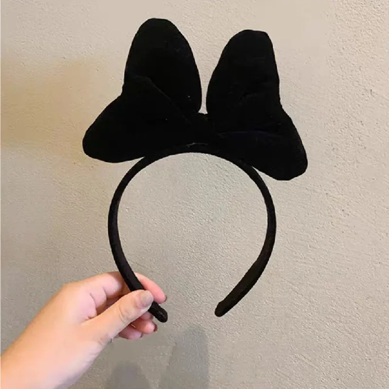 

Korean Fabric Big Bowknot Hair Hoop for Woman Purel Color Fabric Bow Hairband Girls Sweet Headdress Hair Accessory