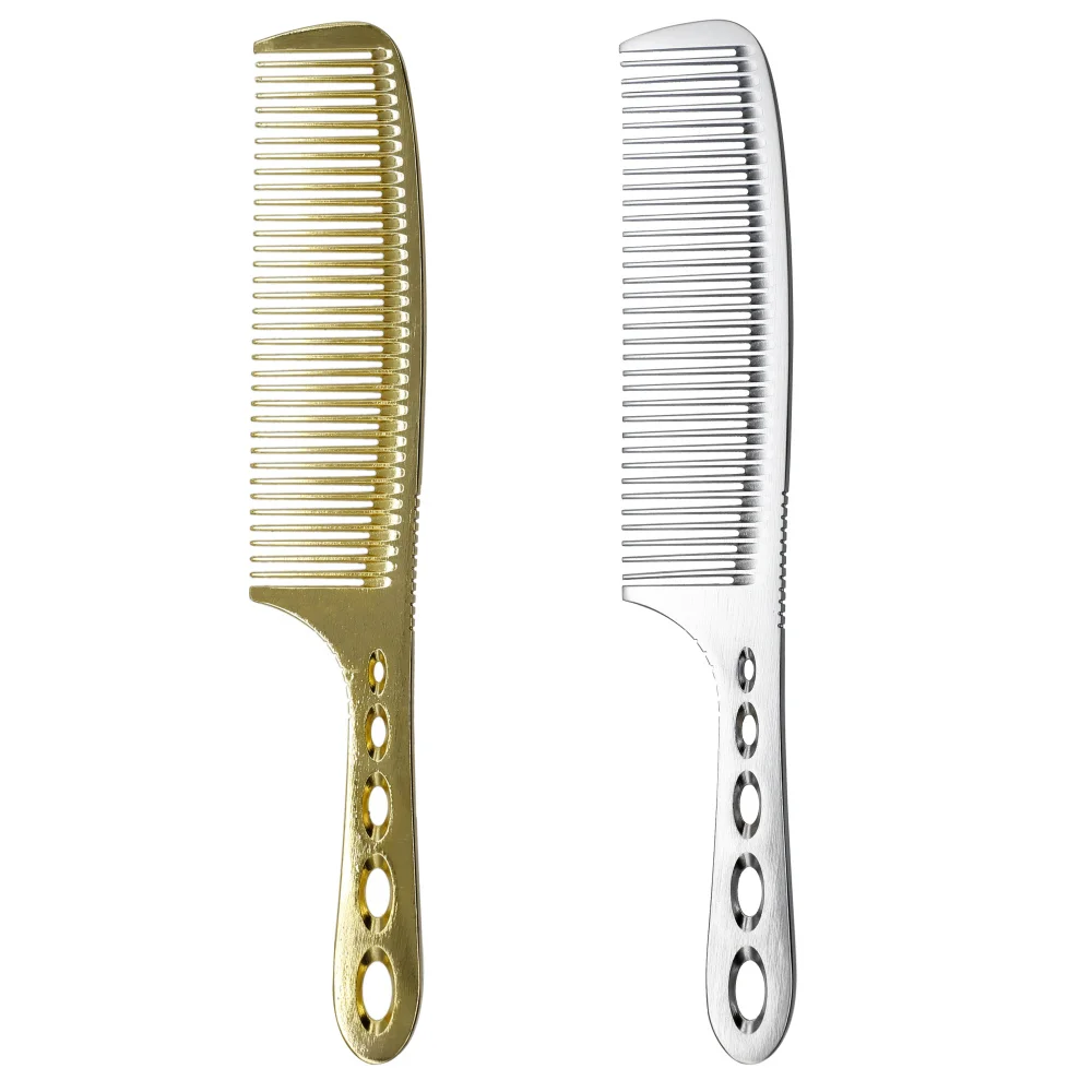 

1 Piece High Quality Titanium Men Haircut Comb Durable Metal Alloy 19 cm Hairdressing Men Comb Barber Styling Tools Anti Static