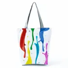 Яркие цвета, сумка для покупок с принтом, вместительная Складная многоразовая женская сумка-тоут для путешествий и пляжа