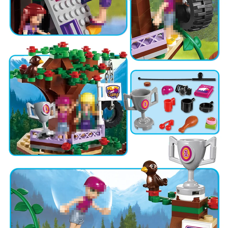 

872 pieces Adventure Camp Tree House Emma Mia Building Blocks Figure Friendship Educational Bricks Toy for Girl Children