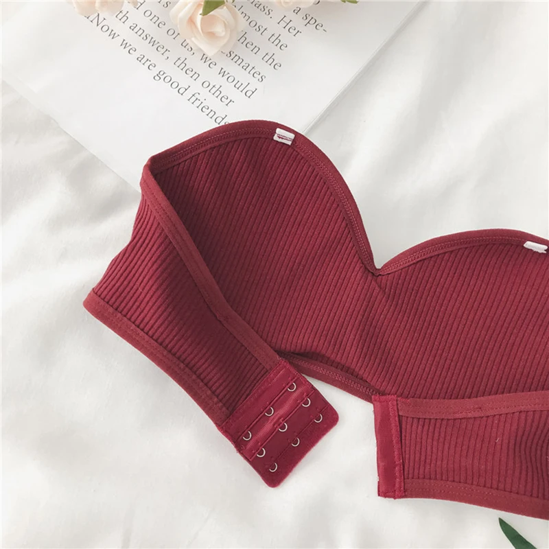 Женский однотонный бюстгальтер без бретелек бретелей удобный противоскользящий