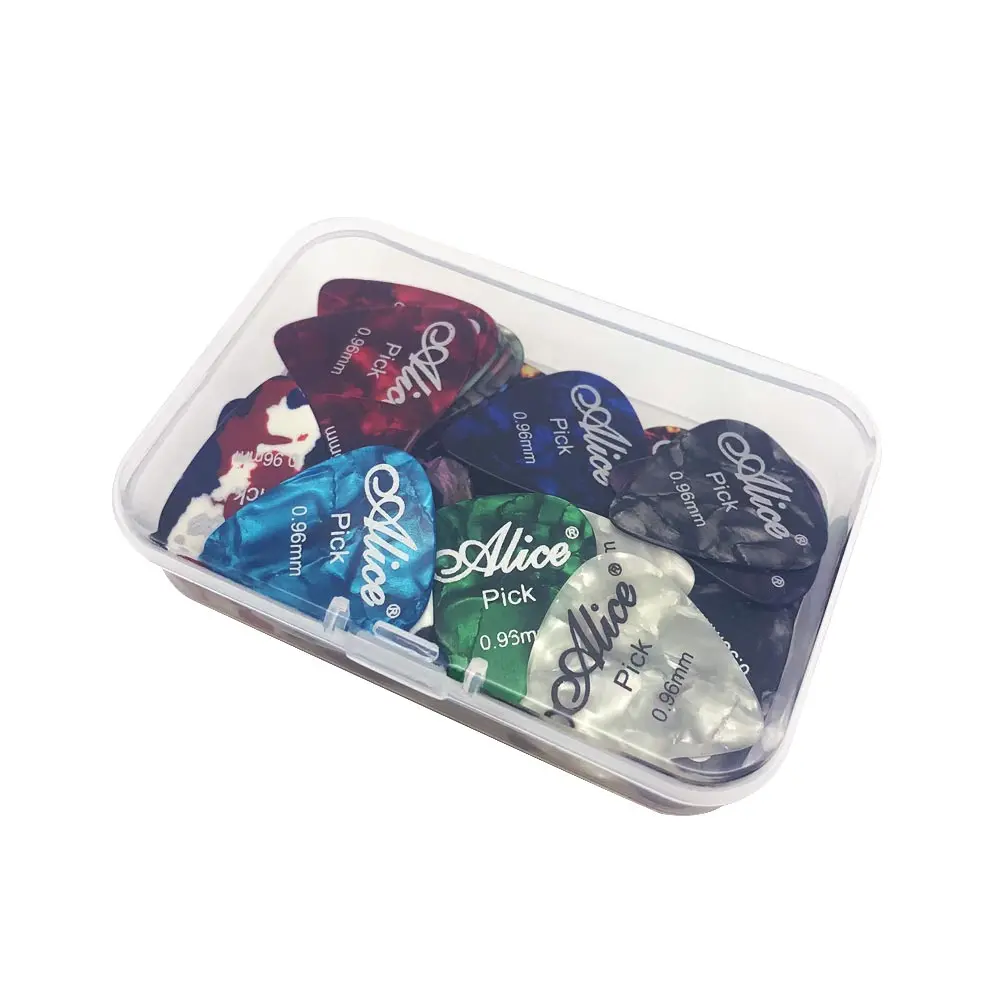 0.96 mm 40 штук гитара Alice pick s с ящиком для хранения длительный срок службы медиатор Bass pick Druable толщина материала. 46. 71. 81. 96 1,2 1,5 мм - Color: 0.96 mm