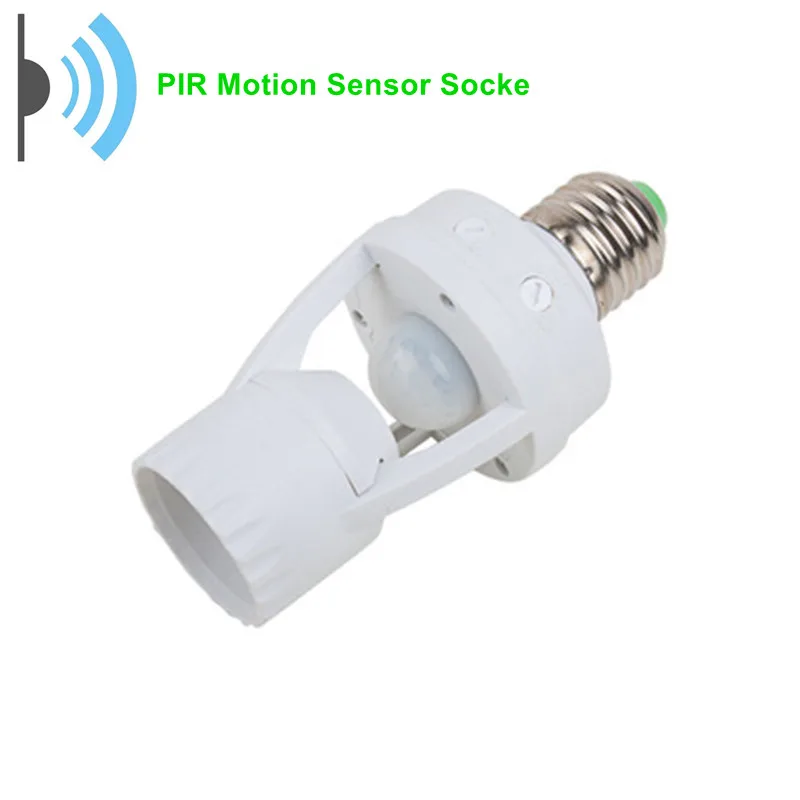 

E27 светодиодная лампа 110-240 в 360 ° интеллектуальный инфракрасный датчик движения PIR базовый держатель с переключателем управления освесветил...
