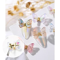 hnuix 1 piece aurora sequin 3d shaking butterfly zircon nail water drill jewelry diy professional nail art decoration tool