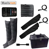 6 chamber pneumatic air compression leg massager recovery compression system air pump boots arm waist sleeve with carry bag