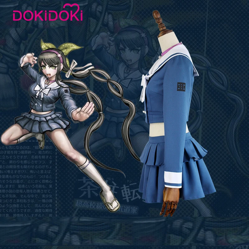 DokiDoki игра Danganronpa Косплей Костюм Tenko Chabashira Женский Хэллоуин синий V3: Killing Harmony |
