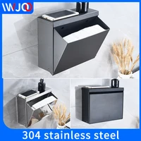 grey toilet paper holder 304 stainless steel thickened waterproof tissue box square toilet roll holders dispenser