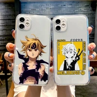 anime seven deadly sins phone case transparent soft for iphone 13 7 8 11 12 plus mini x xs xr pro max