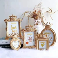 luxury gold crown photo frame nordic style home decorative certificate resin photo frame wall desktop decoration gift 367inch