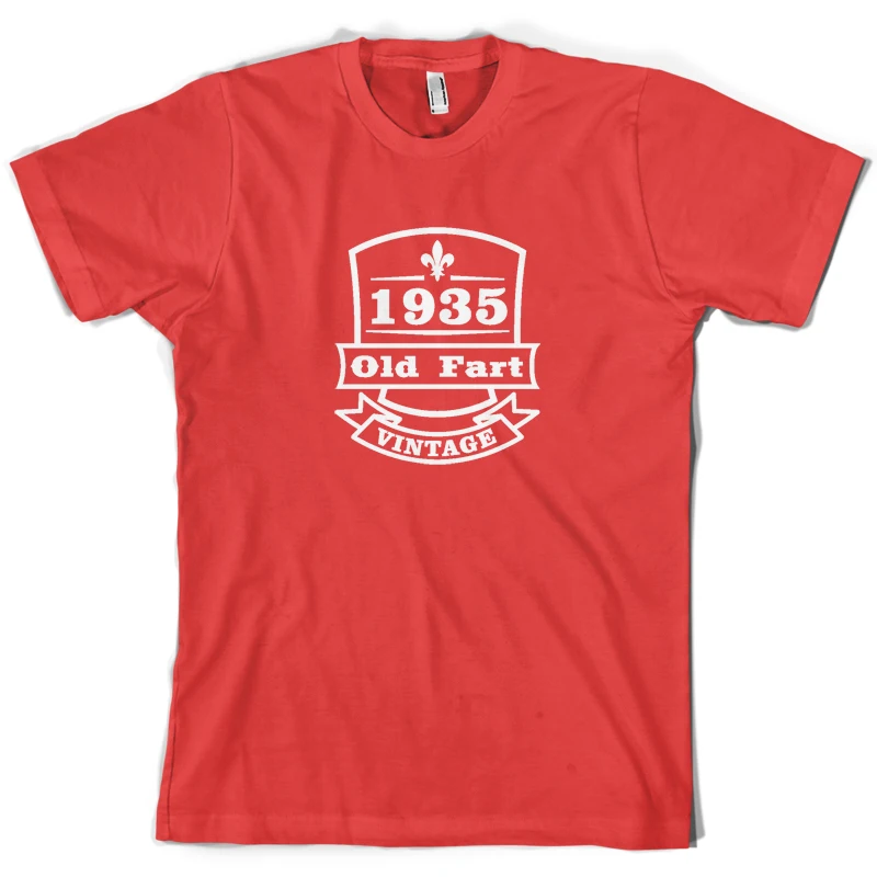 

Vintage 1935 Old Fart - Mens 80th Birthday Gift T-Shirt -11 Colours Mans Unique Cotton Short Sleeves O-Neck T Shirt