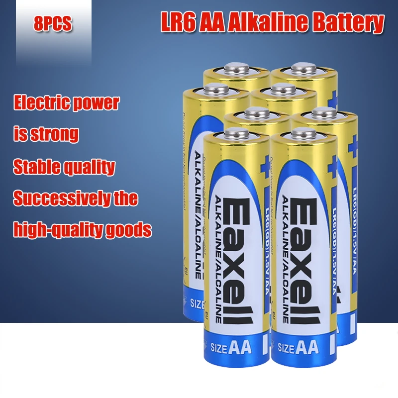 

8 шт. 1,5 В LR6 AA щелочная батарея для электрического фонарика, мыши, часов, батареи