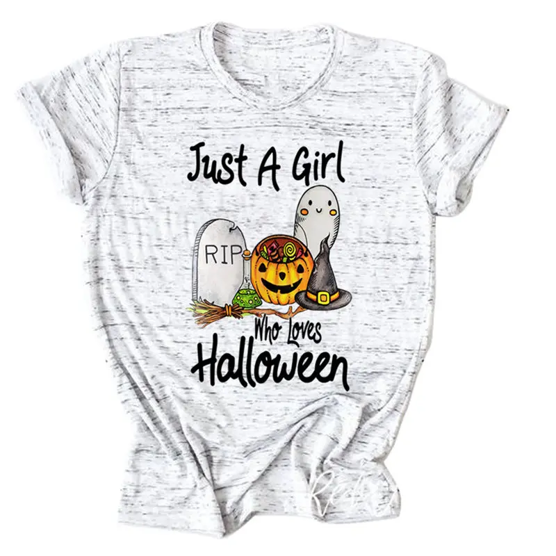 Женская милая мягкая летняя футболка на Хэллоуин Повседневная Уличная