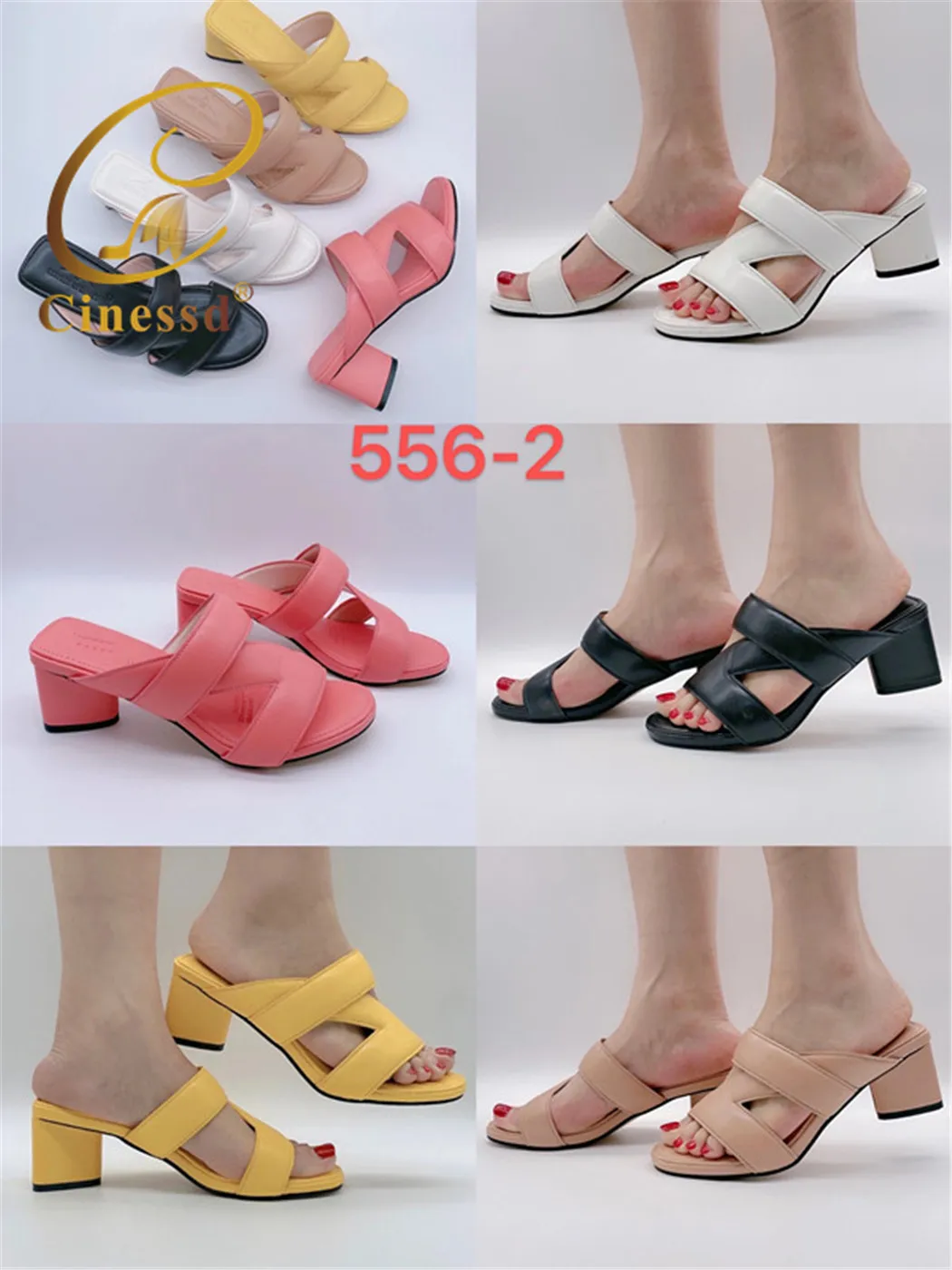 

Slippers 2021 PU Women's Shoes Summer Head Peep Toe Thin Heels Shallow Novelty Party Fashion Solid Bling Polka Dot Sweet