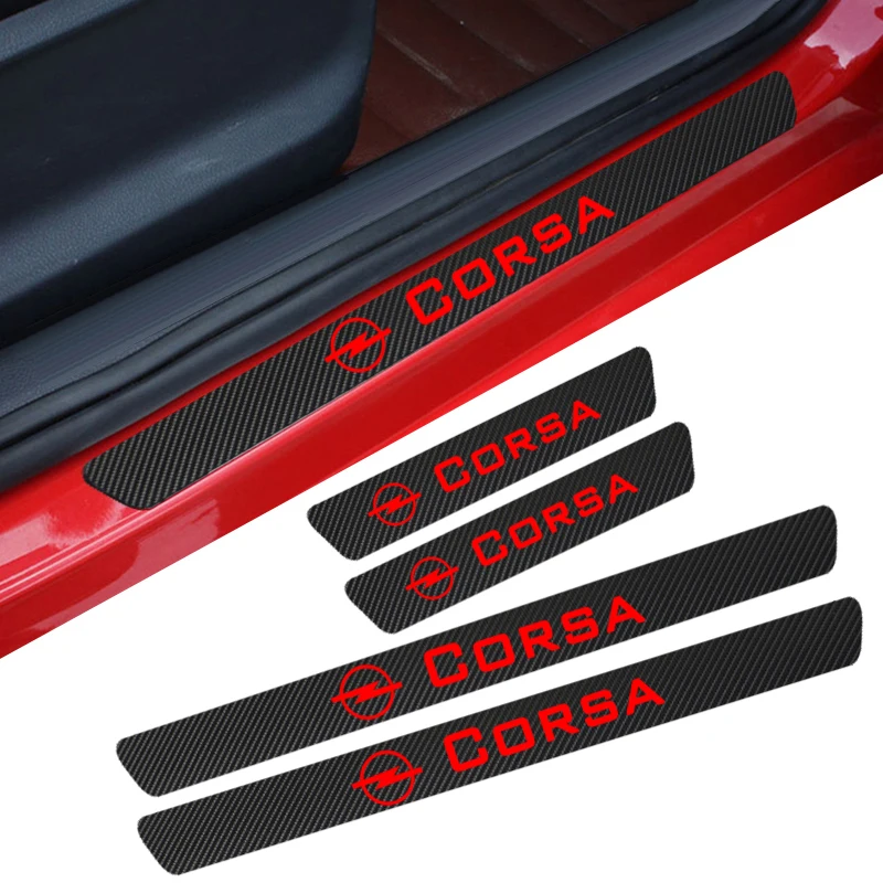4 шт. наклейки на порог автомобиля для Opel Astra H G J Insignia Mokka Zafira Corsa Vectra C D Antara