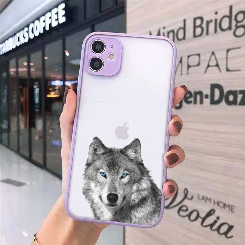 

Wolf animal art pattern high quality Phone Cases shell matte transparent For iphone 7 8 11 12 plus mini x xs xr pro max cover