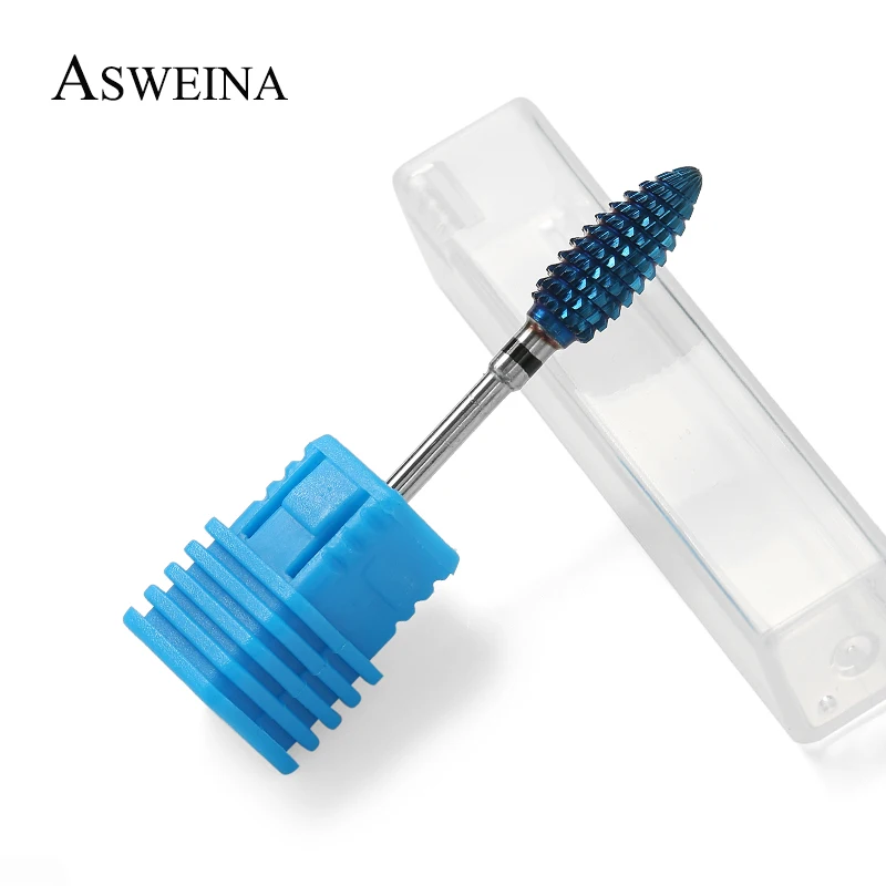 ASWEINA 1 шт. синие карбидные сверла для ногтей пилки фрезеровочный резак