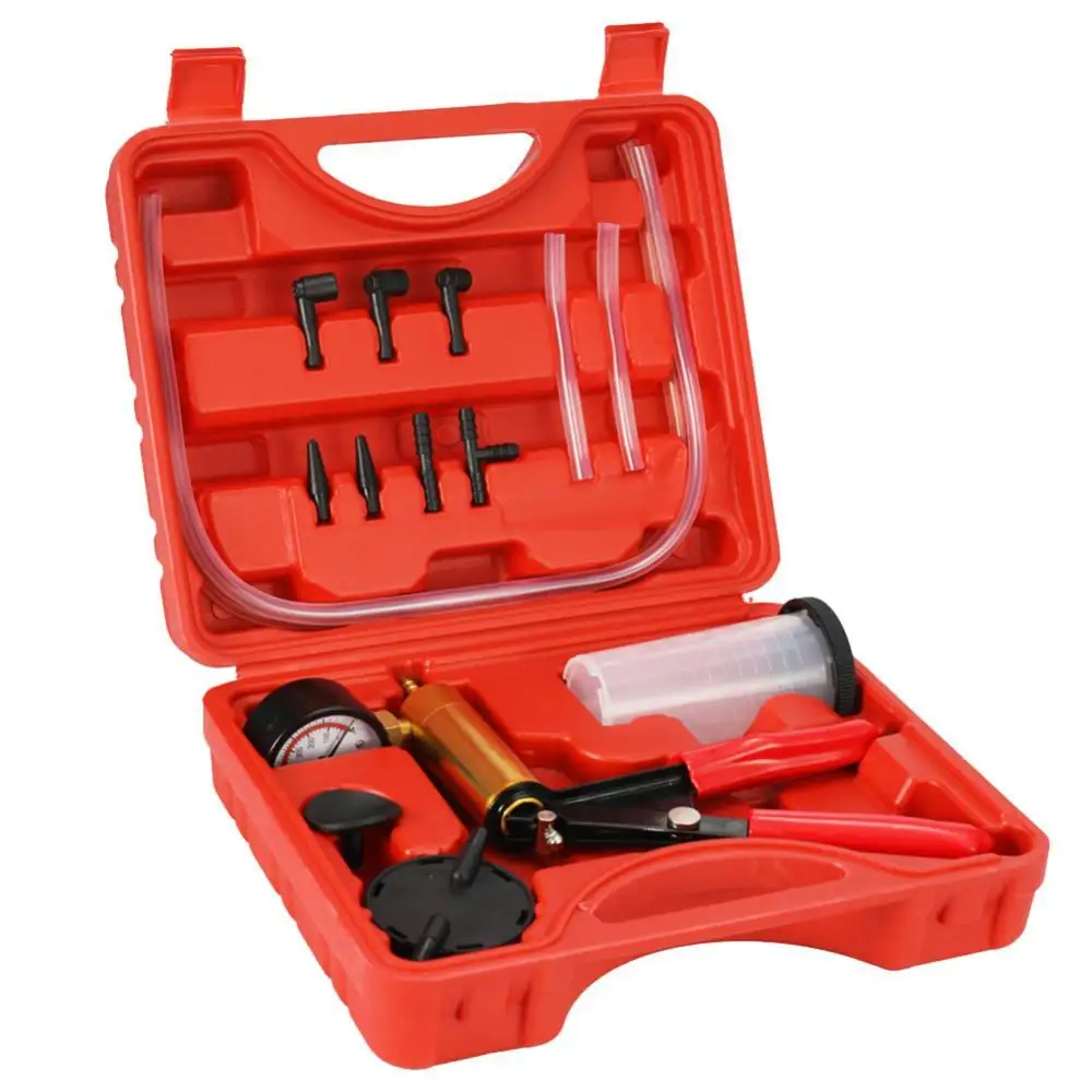 

60% Hot Sale 17Pcs Car Handheld Vacuum Pressure Pump Brake Bleeder Adaptor Tester Tool Kit Automobiles Maintenance Tools