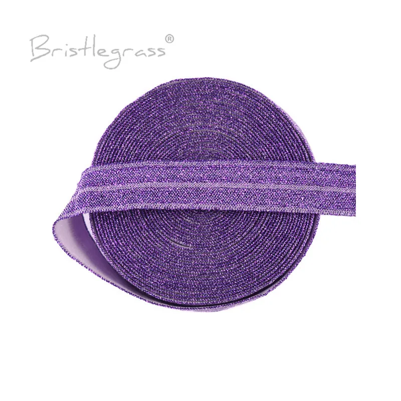 BRISTLEGRASS 5 ярдов 5/8 &quot15 мм Серебристые блестящие белые складные эластичные ленты из